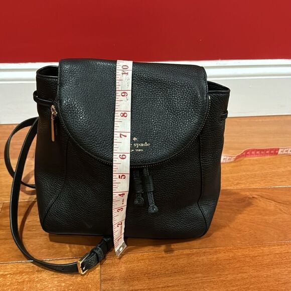 kate spade Black Pebbled Leather Drawstring Backpack main image 12